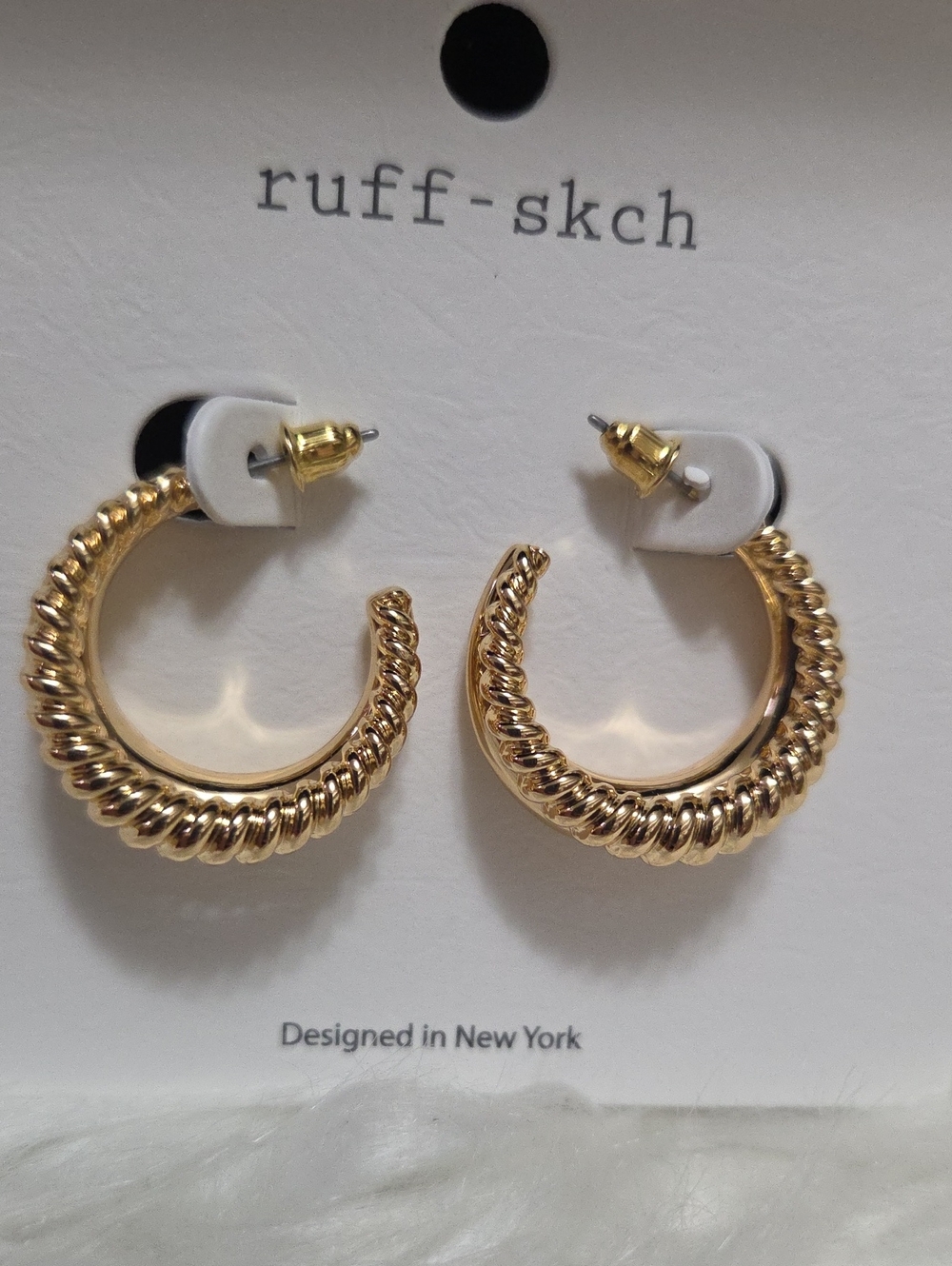 Gold-Tone Twisted Hoop Earrings NWT